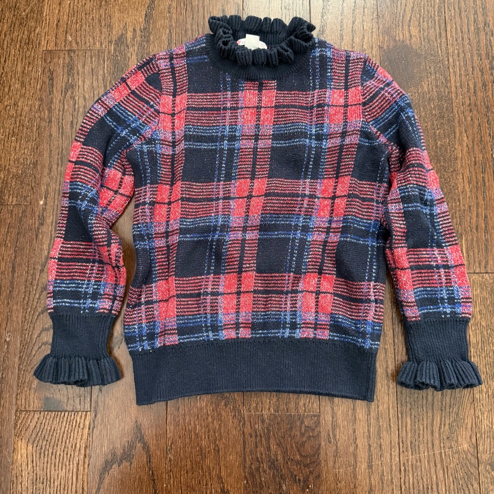 Crewcuts Red and Blue Plaid Sweater